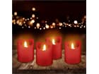 Goobay 4er-Set LED-Echtwachs-Kerzen, rot