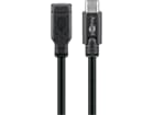Goobay USB-C™ Verlängerung USB 3.1 Generation 1, Schwarz, USB-C™-Stecker > USB-C™-Buchse