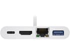Goobay USB-C™ Multiport-Adapter HDMI+Ethernet, PD, weiß, 0.15 m - erweitert ein USB-C™ Gerät um eine