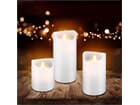 Goobay 3er Set LED Echtwachs-Kerzen, weiß - Wunderschöne und sichere Lichtlösung für viele Bereiche