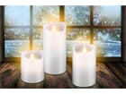 Goobay 3er Set LED Echtwachs-Kerzen, weiß - Wunderschöne und sichere Lichtlösung für viele Bereiche