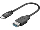 Goobay USB-C™ auf USB A Buchse Kabel, schwarz, 0.2 m - USB 3.0-Buchse (Typ A) > USB-C™-Stecker