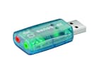 USB 2.0 Soundkarte Blister, USB A Stecker > 2x 3,5mm stereo Buchse