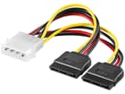 Goobay PC Y Stromkabel/Stromadapter, 5.25 Stecker zu 2x SATA, 0,13m