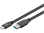 Goobay USB-C™ auf USB A 3.0 Kabel, schwarz, 2 m - USB 3.0-Stecker (Typ A) > USB-C™-Stecker
