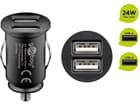 Goobay Dual-USB-Autoladegerät 4,8 A, 1 Stk. im Plastikbeutel, Schwarz - kompakte Stromversorgung für