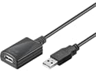 Goobay Aktives USB 2.0 Verlängerungskabel, Schwarz, 5 m - USB 2.0-Stecker (Typ A) > USB 2.0-Buchse (