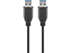 Goobay USB 3.0 SuperSpeed Kabel, Schwarz, 0.5 m - USB 3.0-Stecker (Typ A) > USB 3.0-Stecker (Typ A)