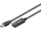 Goobay Aktives USB 3.0 Verlängerungskabel, Schwarz, 5 m - USB 3.0-Stecker (Typ A) > USB 3.0-Buchse (