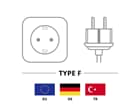 Goobay Kaltgeräte Anschlusskabel abgewinkelt, 1,5 m, Weiß, 1.5 m - Schutzkontaktstecker (Typ F, CEE