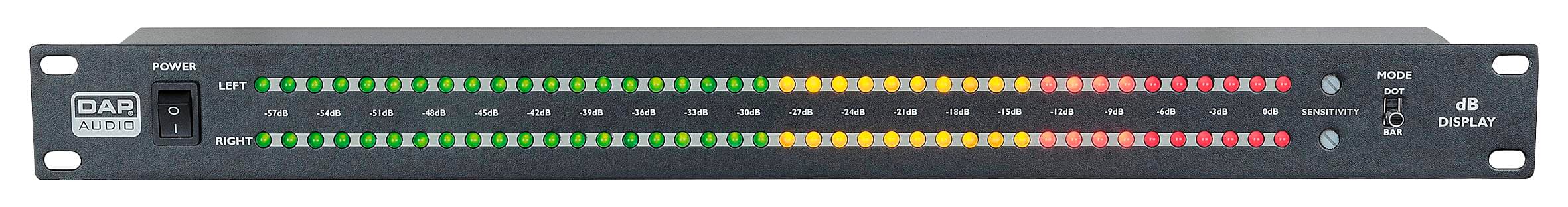 kever Metropolitan Aankondiging DAP-Audio DB Display Dezibel-Power-Display Meter, 19", 1 HE incl. Netzteil