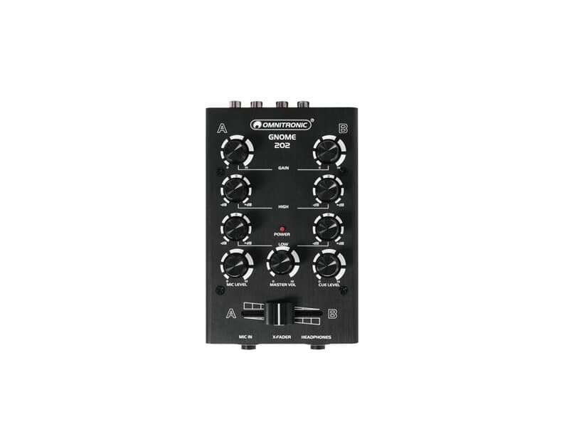 OMNITRONIC Gnome-202 Mini-Mixer schwarz 2-Kanal-DJ-Mixer