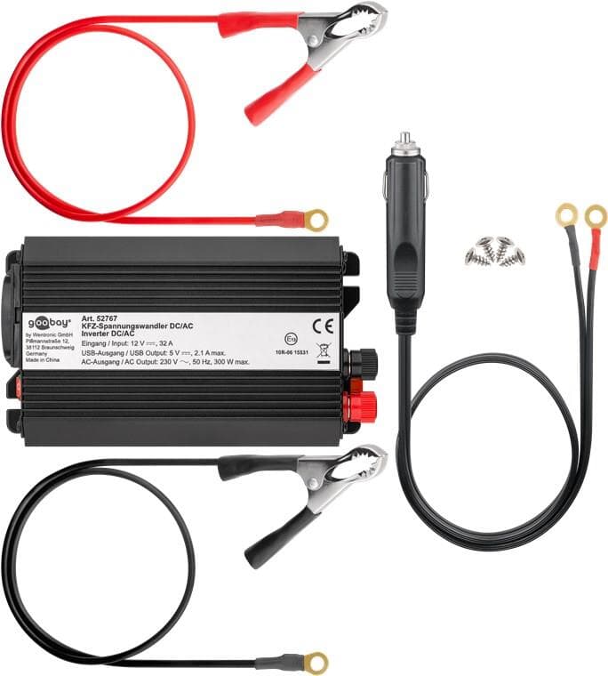 Kfz-Spannungswandler DC/AC (12V-230V / 300W) USB